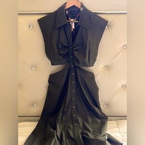 Banana Republic olive colored open back dress style 578994